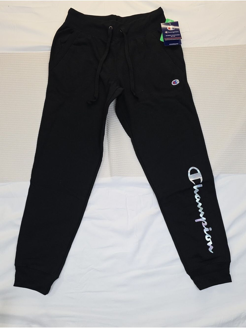 Champion Black Joggers with Iridescent Script Small Women